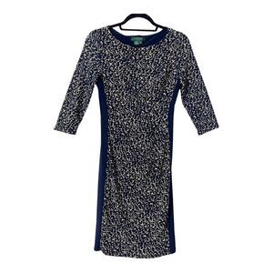 Lauren Ralph Lauren 3/4 Sleeve Animal Print Side Gathering Sheath Dress Size 2